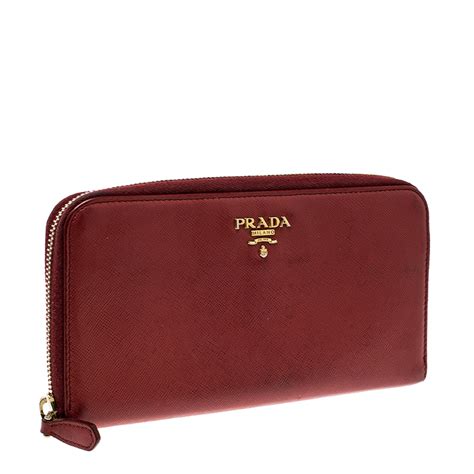 prada wallet red interior|Prada zipper wallet.